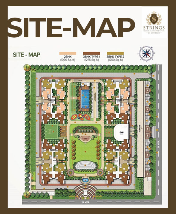Greater Noida, Real Estate For Sale, INR 12900000,  2 BR,  1090 Sq. Feet,  Civitech Strings Premium Residential Project Noida Extension