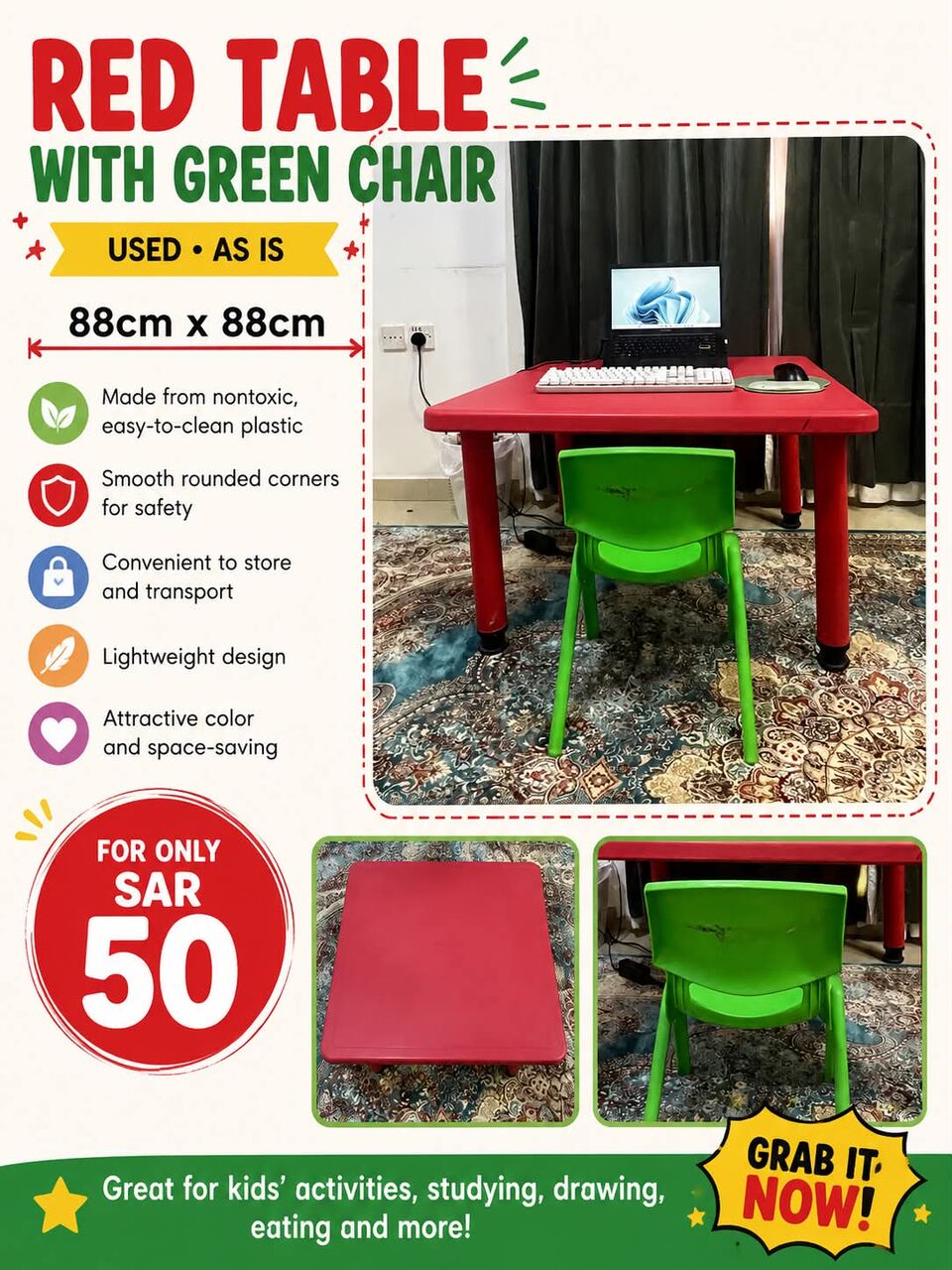 Riyadh, Household Items, SAR 100,  Laptop Table And Children Table