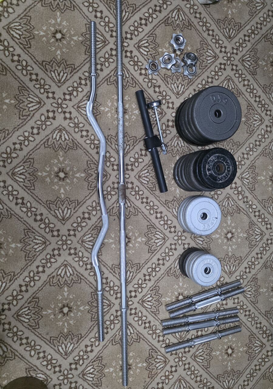 Riyadh, Sporting Goods, SAR 900,  Almos 60 Kg Of Weight, 2 Rods, 1 Bench Press, 2 Set Of Dumbell Rods