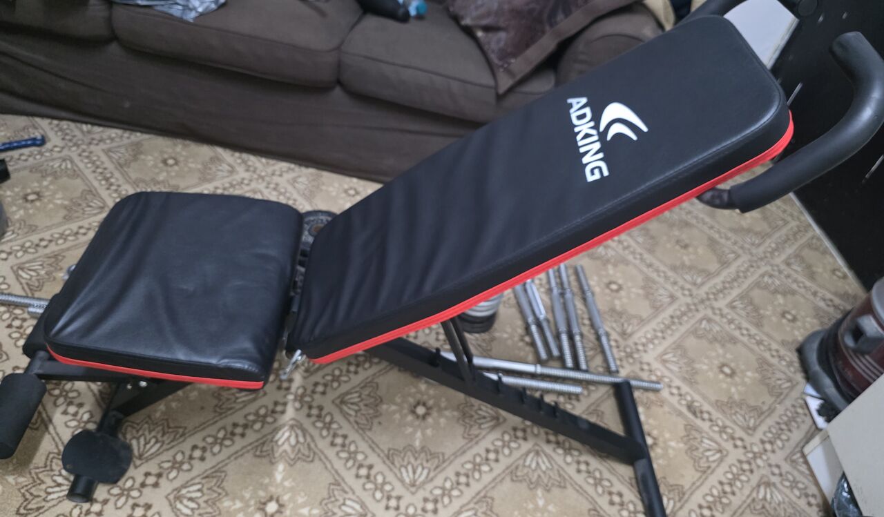 Riyadh, Sporting Goods, SAR 900,  Almos 60 Kg Of Weight, 2 Rods, 1 Bench Press, 2 Set Of Dumbell Rods