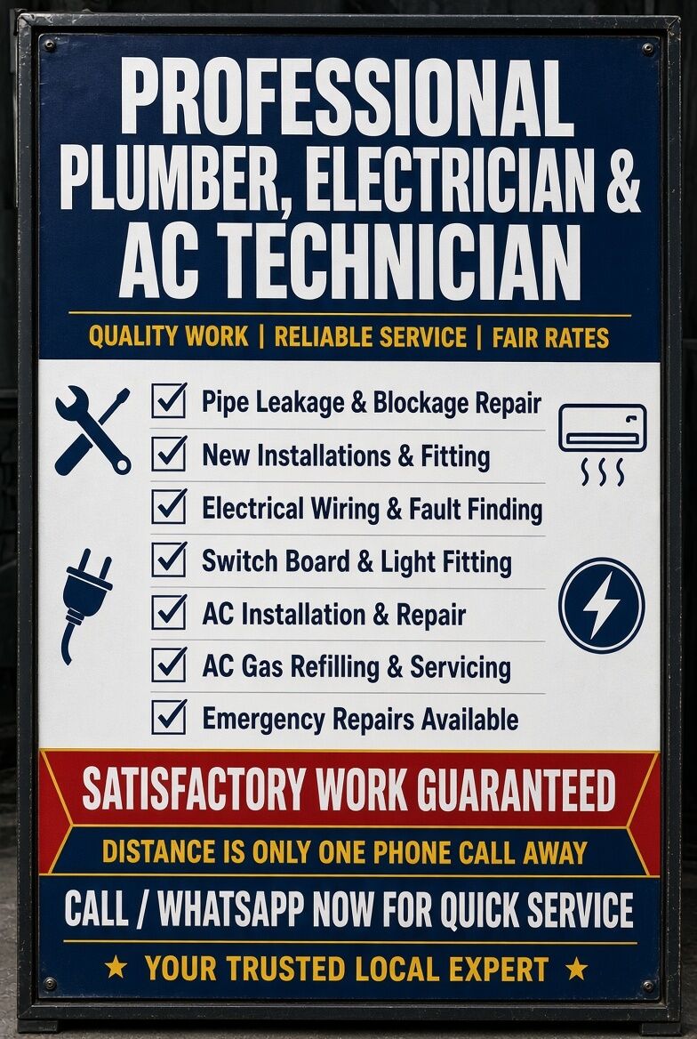 Jeddah, Air Conditioning, A/C Technician Plumber & Electrician Available On Call
