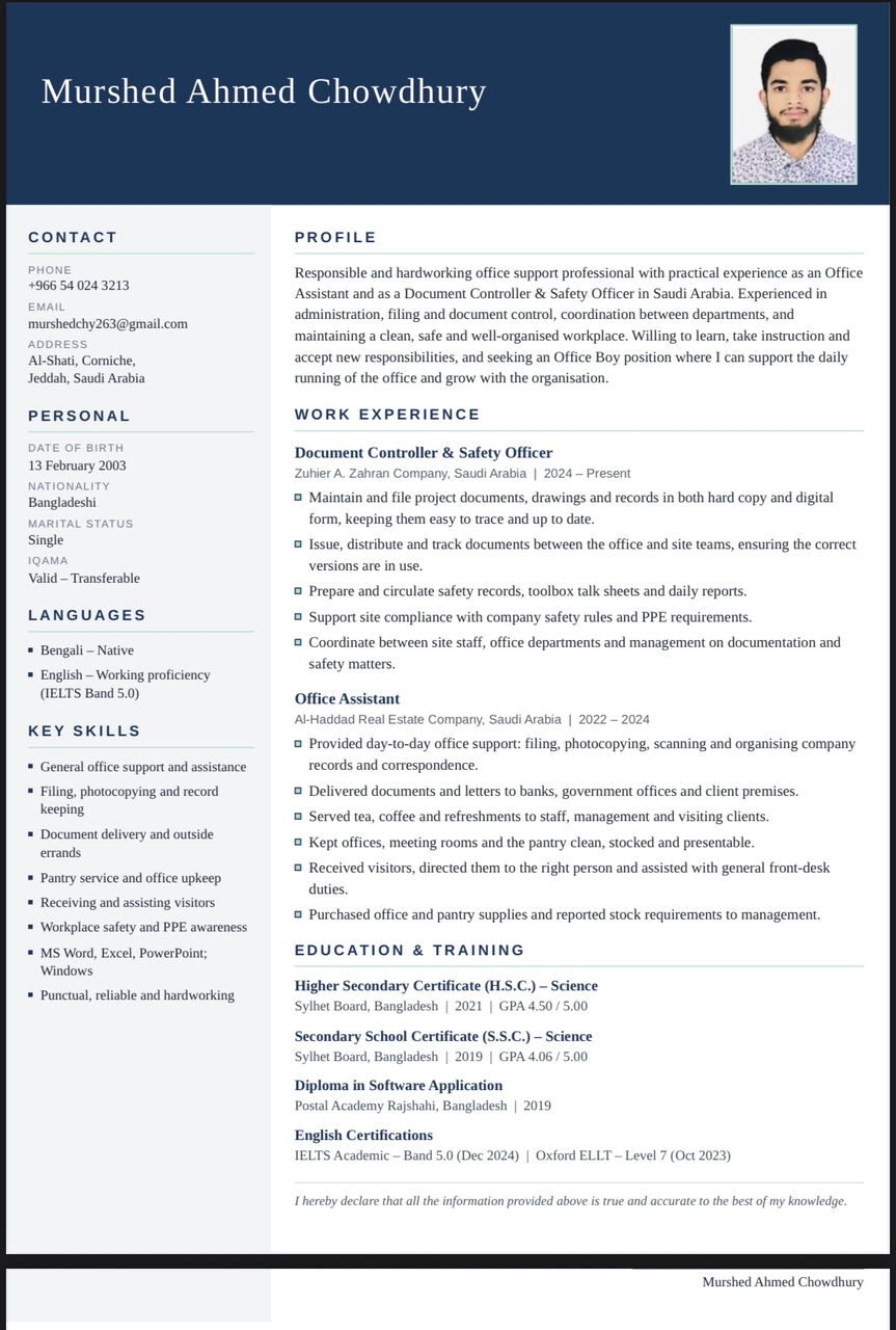 Jeddah, Job Seekers, Job Seeker &ndash; Office Boy | Document Controller Assistant | Warehouse Supervisor | Pharmacis