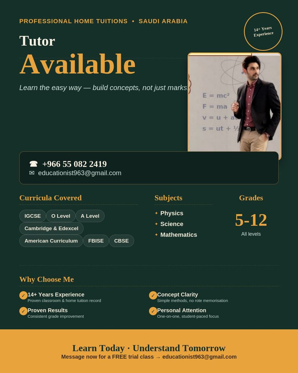 Riyadh, Lessons Offered, Tutor Available  Physics,  Mathematics And Science