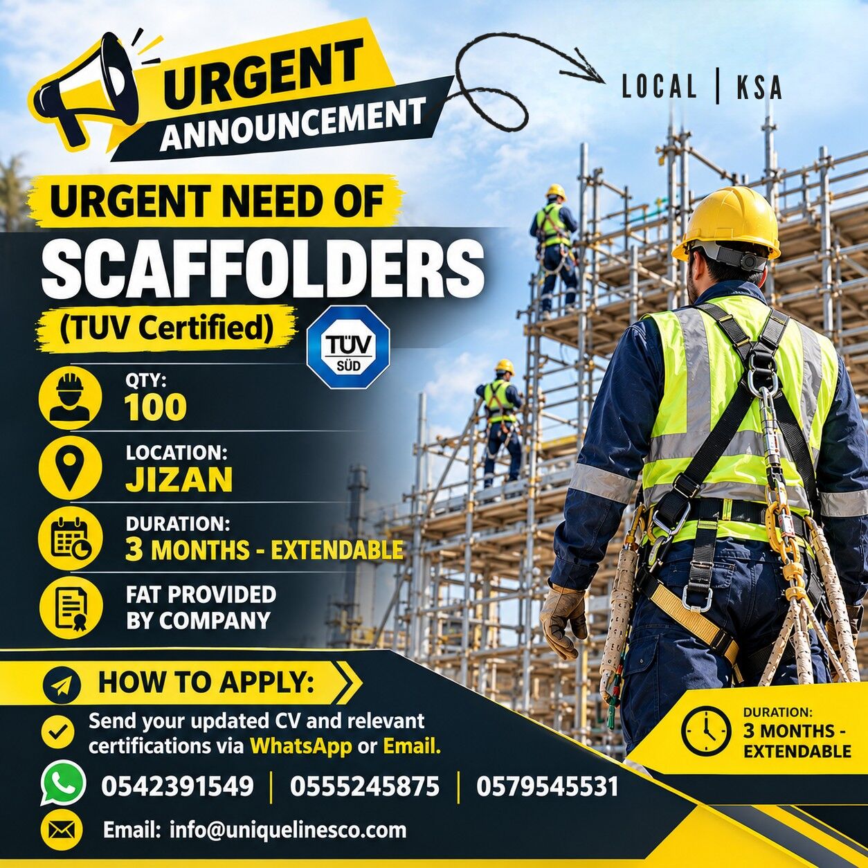 Riyadh, Jobs, Scaffolders ( 120 )