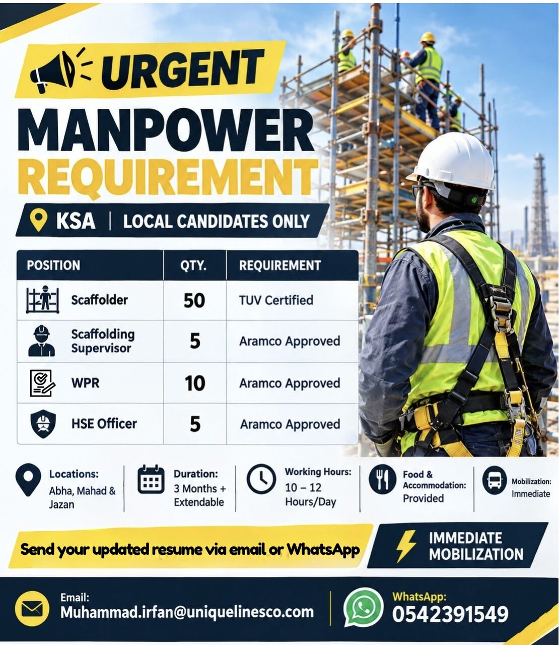 Riyadh, Jobs, Scaffolders ( TUV CERTIFIED) 20