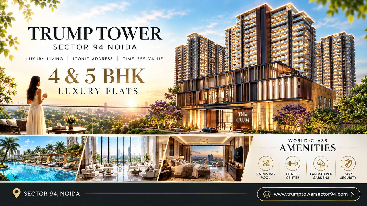Noida, Real Estate For Sale, INR 16,  3 BR,  4925 Sq. Meter,  Trump Tower Sector 94 Noida | 4 & 5 BHK Luxury Flats