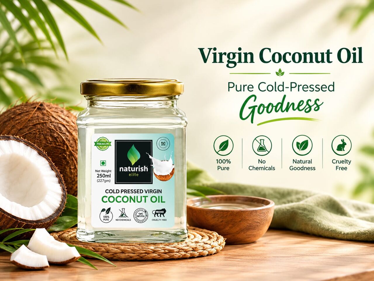 Mumbai, Health & Beauty Items, INR 400,  Virgin Coconut Oil &ndash; Pure Cold-Pressed Goodness