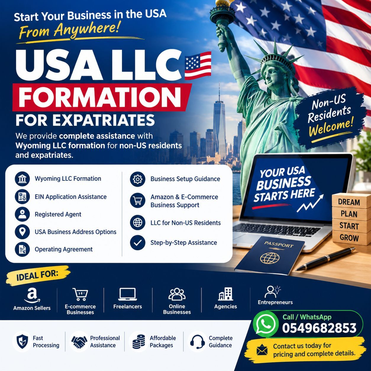 Jeddah, Business, 🇺🇸 USA LLC Formation For Expatriates | Wyoming LLC & EIN Assistance
