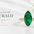 GBP 2950,  Magnificent Green Emerald Marquise Ring Classic Elegance