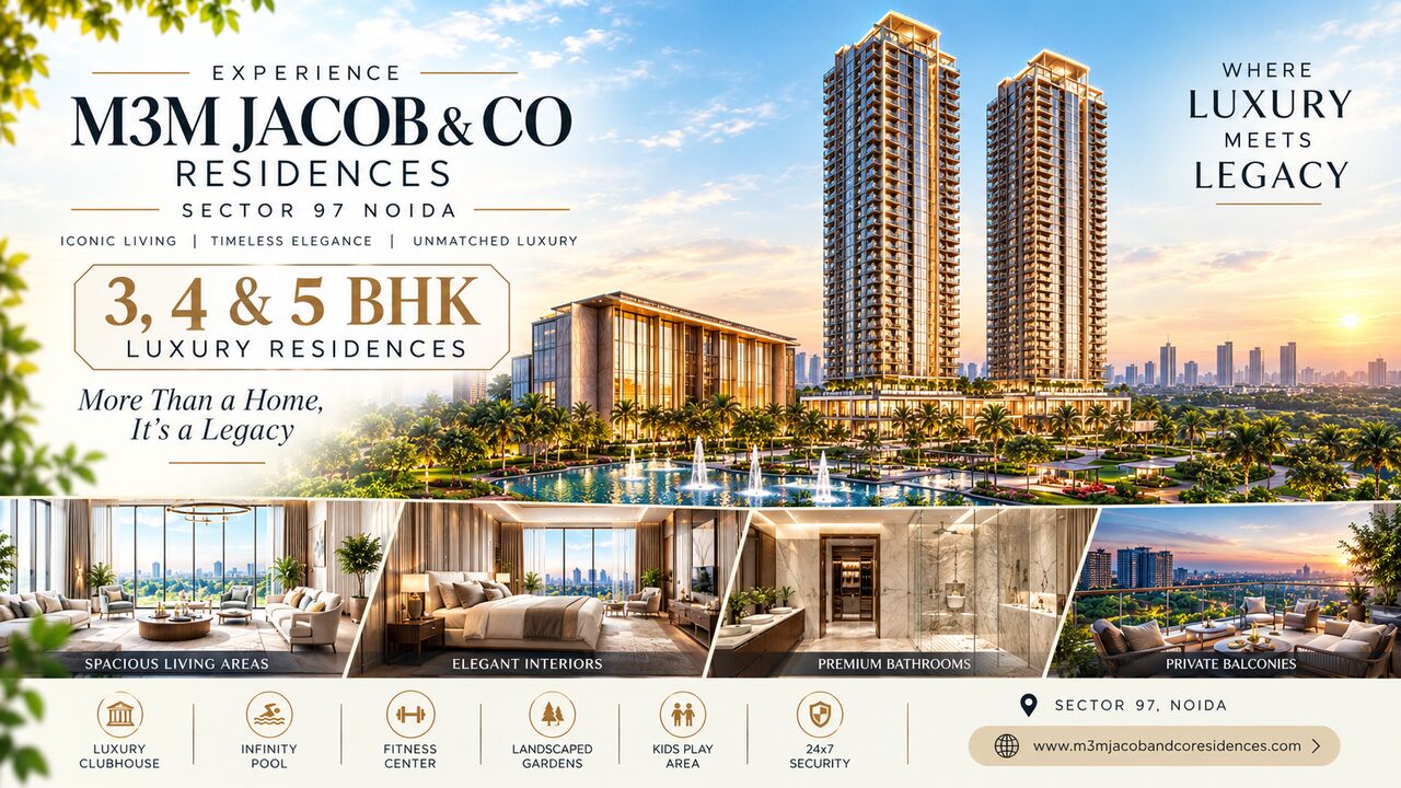 Noida, Real Estate For Sale, INR 7,  1228 Sq. Meter,  M3M Jacob & Co Residences Sector 97 Noida | 3, 4 & 5 BHK