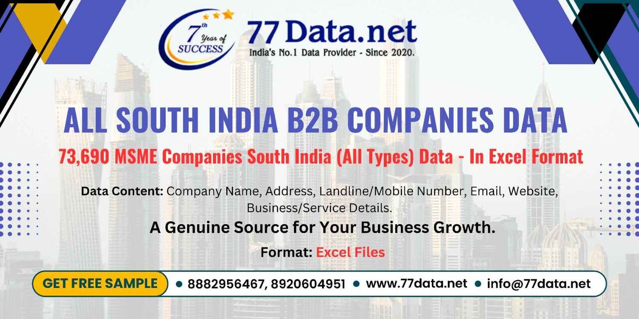 Bangalore, Business, Get List Of 73000+ MSME Companies In All South India With Free Sample