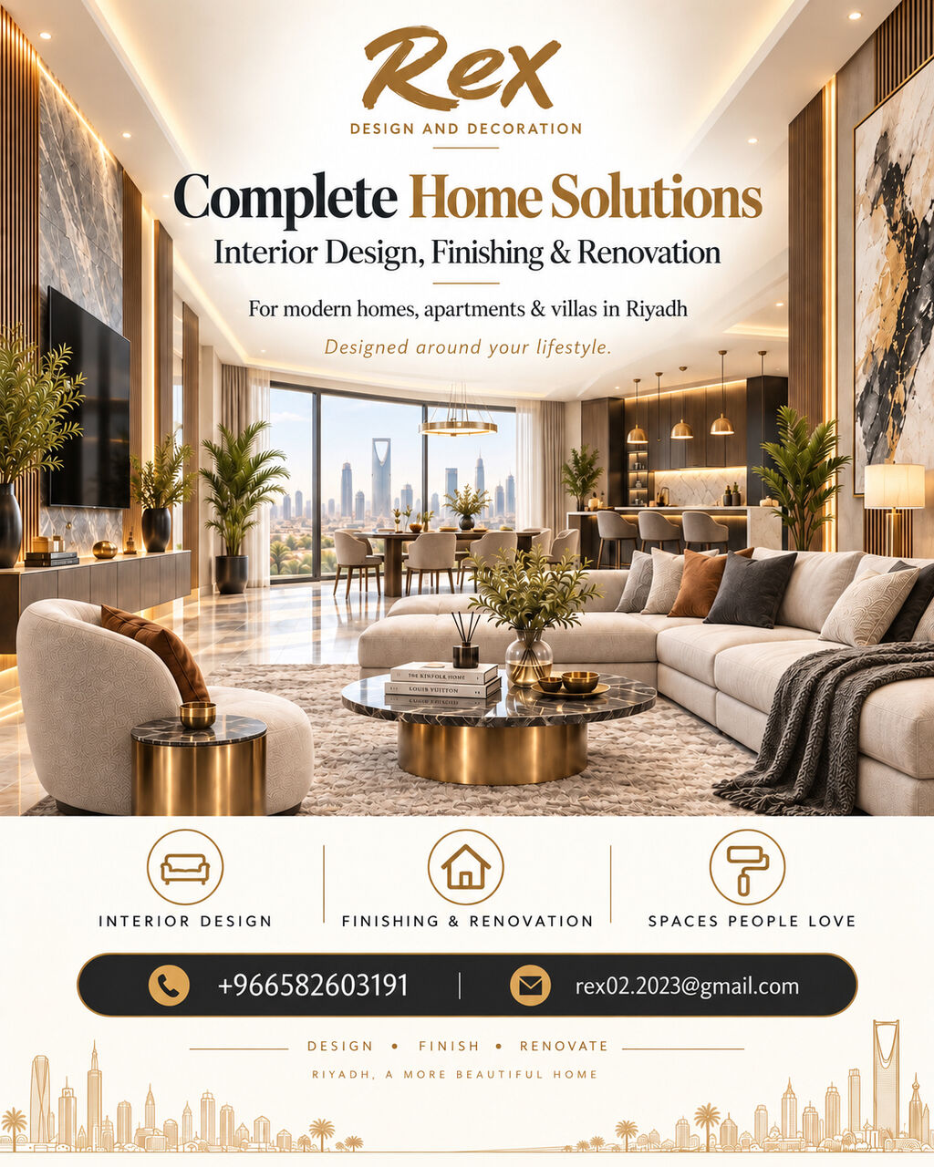 Riyadh, Interior Design, Complete Home Interior, Finishing & Renovation In Riyadh