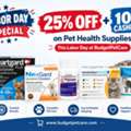 25% Off + 10% Cashback On Pet Health Supplies This Labor Day At BudgetPetCare