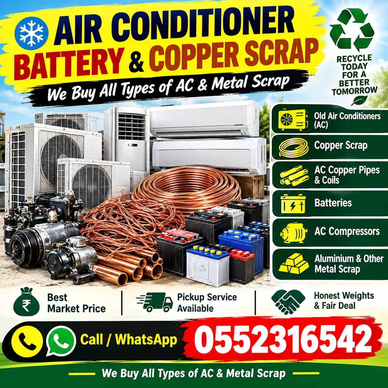 Jeddah, Air Conditioners, SAR 1,  We Buy,BATTRIES,Old A/C A.C A/C Air Conditioner Working - Notworking,scrap,any Type