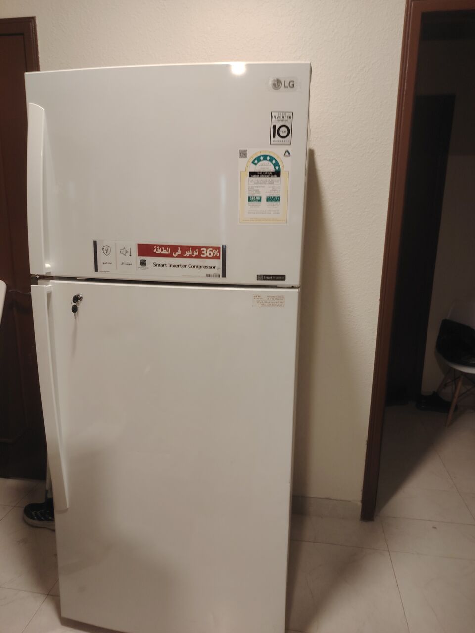 Dammam, Appliances, SAR 1500,  Fridge LG 18ft. White Color Good Condition 220 60hz