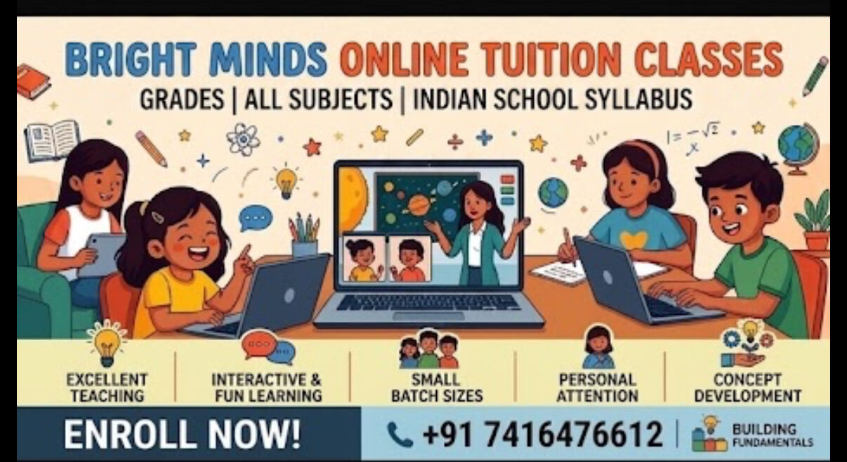 Hyderabad, Lessons Offered, Online Tuitions For Classes I To VII Indian Schools Syllabus