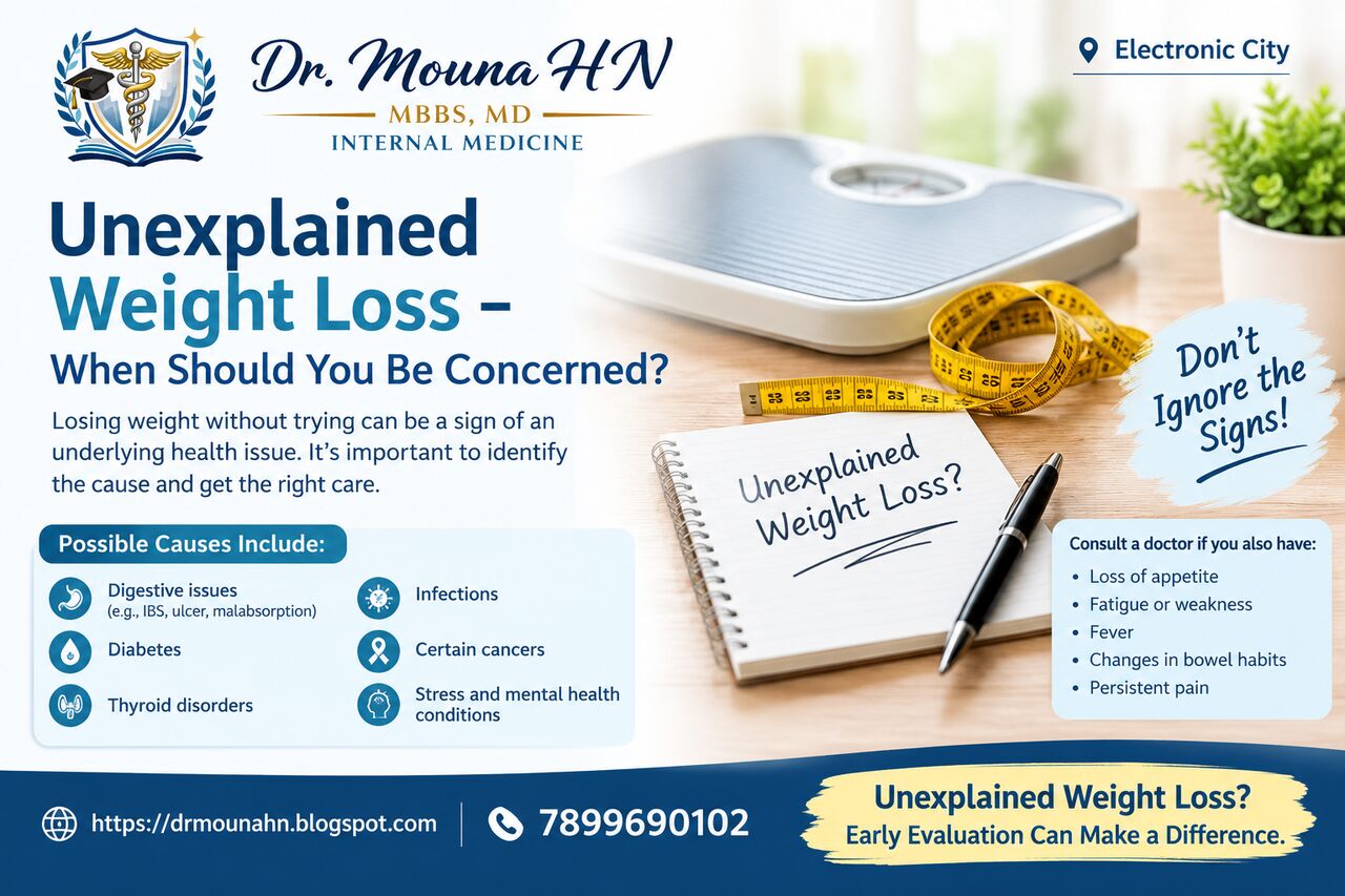 Bangalore, Health, Unexplained Weight Loss &ndash; When Should You Be Concerned?- Dr. Mouna HN