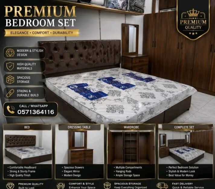 Jeddah, Furniture, SAR 5,  New Classic Premium Quality Bedroom Furniture Set