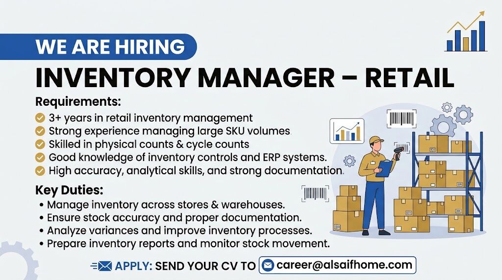Riyadh, Jobs, Inventory Manager