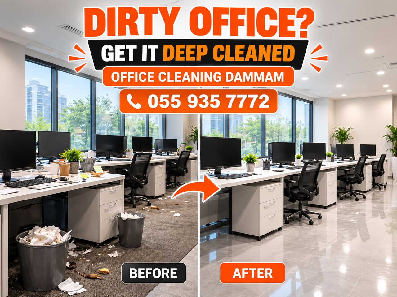 Al Rayan, Cleaning, 🟧🟧 DIRTY OFFICE? GET IT DEEP CLEANED – OFFICE CLEANING DAMMAM – 🟧 055 935 7772 🟧🟧