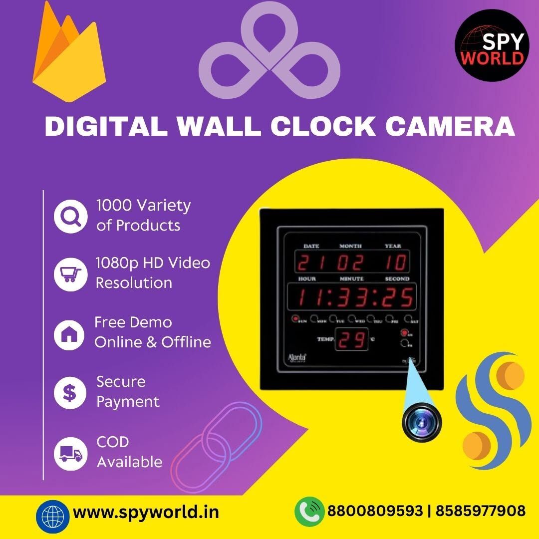 New Delhi, Electronics, INR 4050,  Best Digital Wall Clock Spy Camera Shop In Kalkaji, Delhi | 8585977908 | Spy World