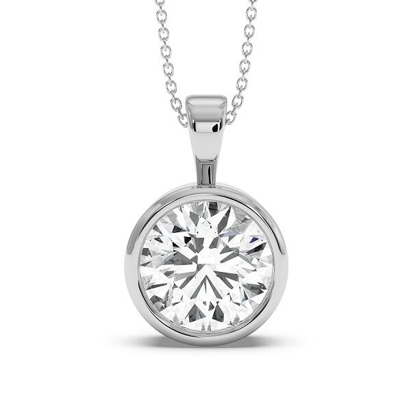 London, Jewelry, GBP 1650,  1ct Round Rubover Diamond Pendant