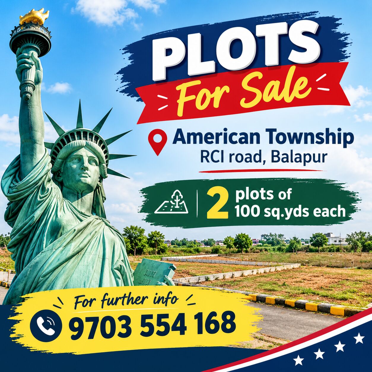 Hyderabad, Real Estate For Sale, INR 2600000,  100 Sq. Yard,  Plot For Sale In American Township