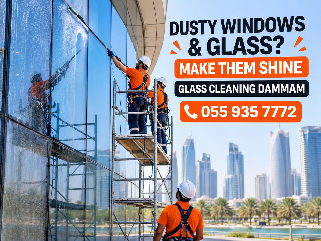 Al Suqur, Cleaning, 🟧🟧 DUSTY WINDOWS & GLASS? MAKE THEM SHINE – GLASS CLEANING DAMMAM – 🟧 055 935 7772 🟧🟧