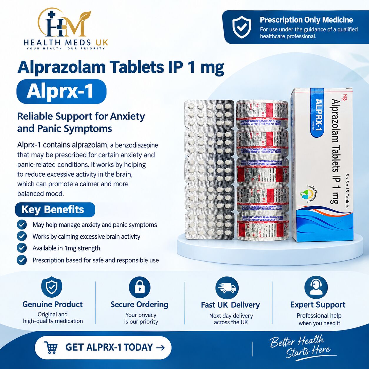 London, Health & Beauty Items, GBP 225,  Alprazolam 1mg Tablet
