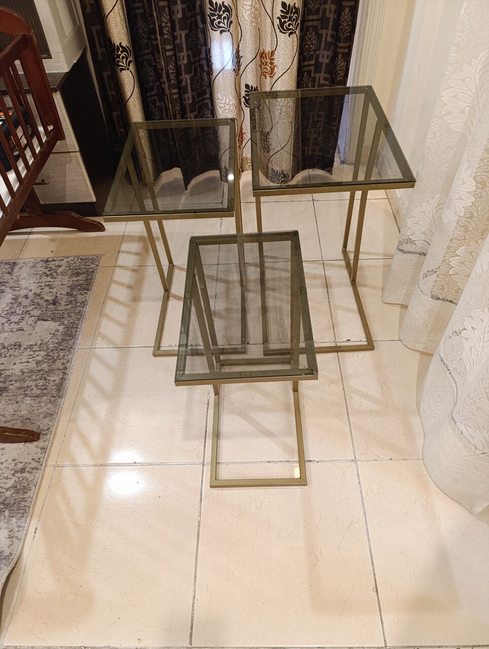 Jeddah, Household Items, SAR 80,  Coffee Table Set, Steel Frame, Glass Top