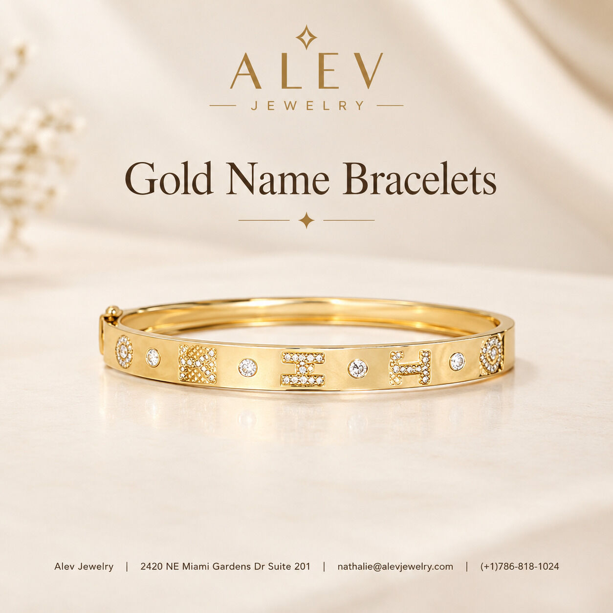 Miami, Jewelry, Personalized Gold Name Bracelets &ndash; Custom Jewelry For Women