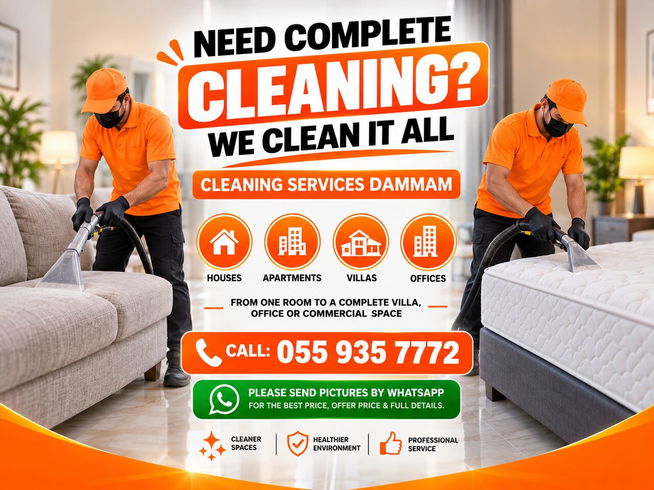 Al Faisaliyah, Cleaning, 🟧🟧NEED COMPLETE CLEANING? WE CLEAN IT ALL–CLEANING SERVICES DAMMAM–055 935 7772🟧🟧