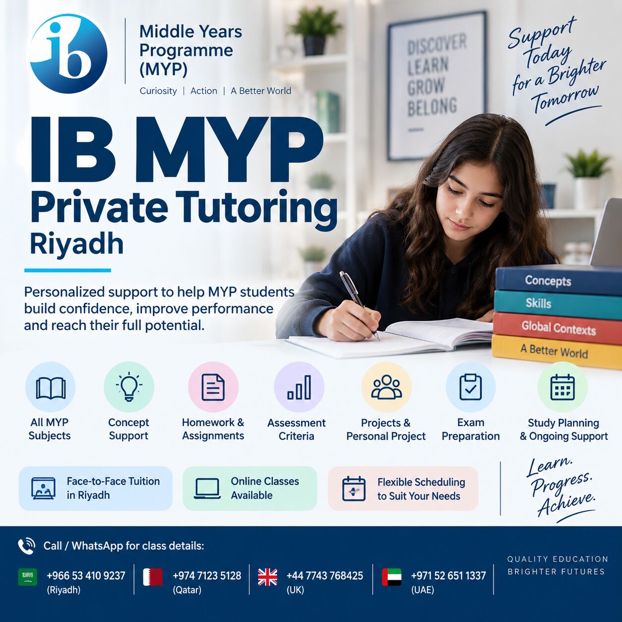 Riyadh, Lessons Offered, IB MYP Private Tutor Riyadh | All Subjects, Assessments & Exam Preparation