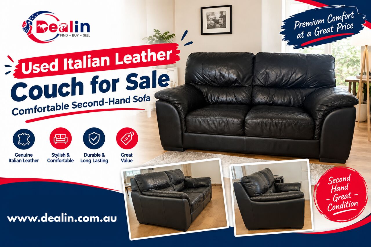 Sydney, Furniture, AUD 175,  Used Italian Leather Couch For Sale &ndash; Comfortable Second-Hand Sofa