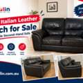 AUD 175,  Used Italian Leather Couch For Sale &ndash; Comfortable Second-Hand Sofa