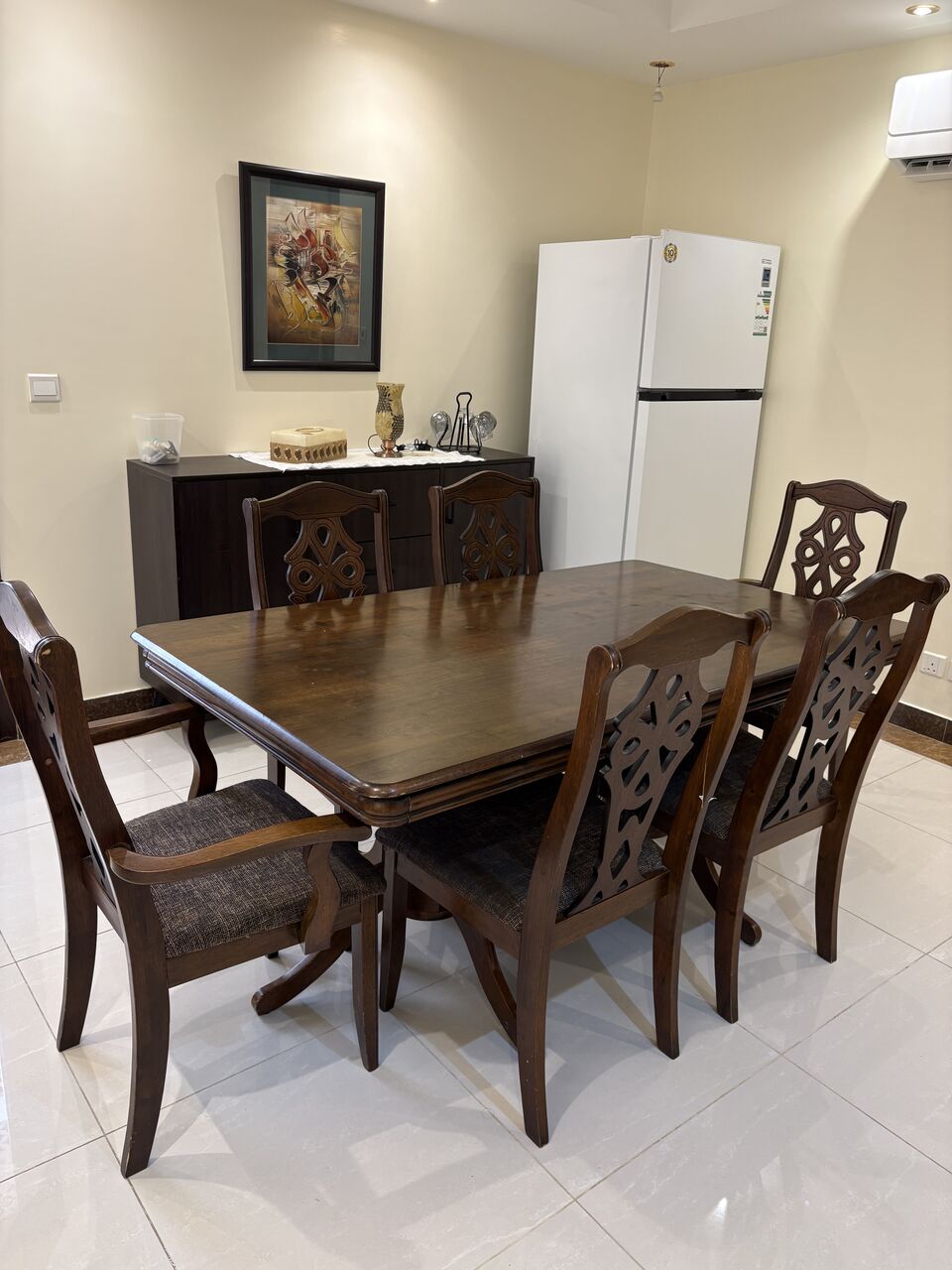 Al Naeem, Furniture, SAR 1200,  Wooden Dining Table With 6 Chairs