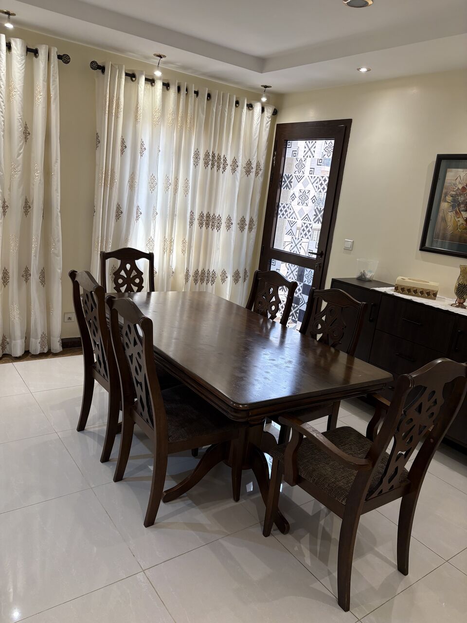 Al Naeem, Furniture, SAR 1200,  Wooden Dining Table With 6 Chairs
