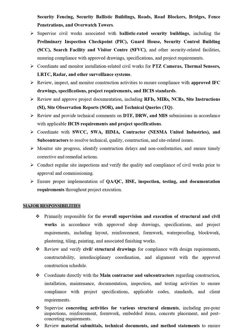 Riyadh, Job Seekers, Civil Engineer, QA/QC Engineer