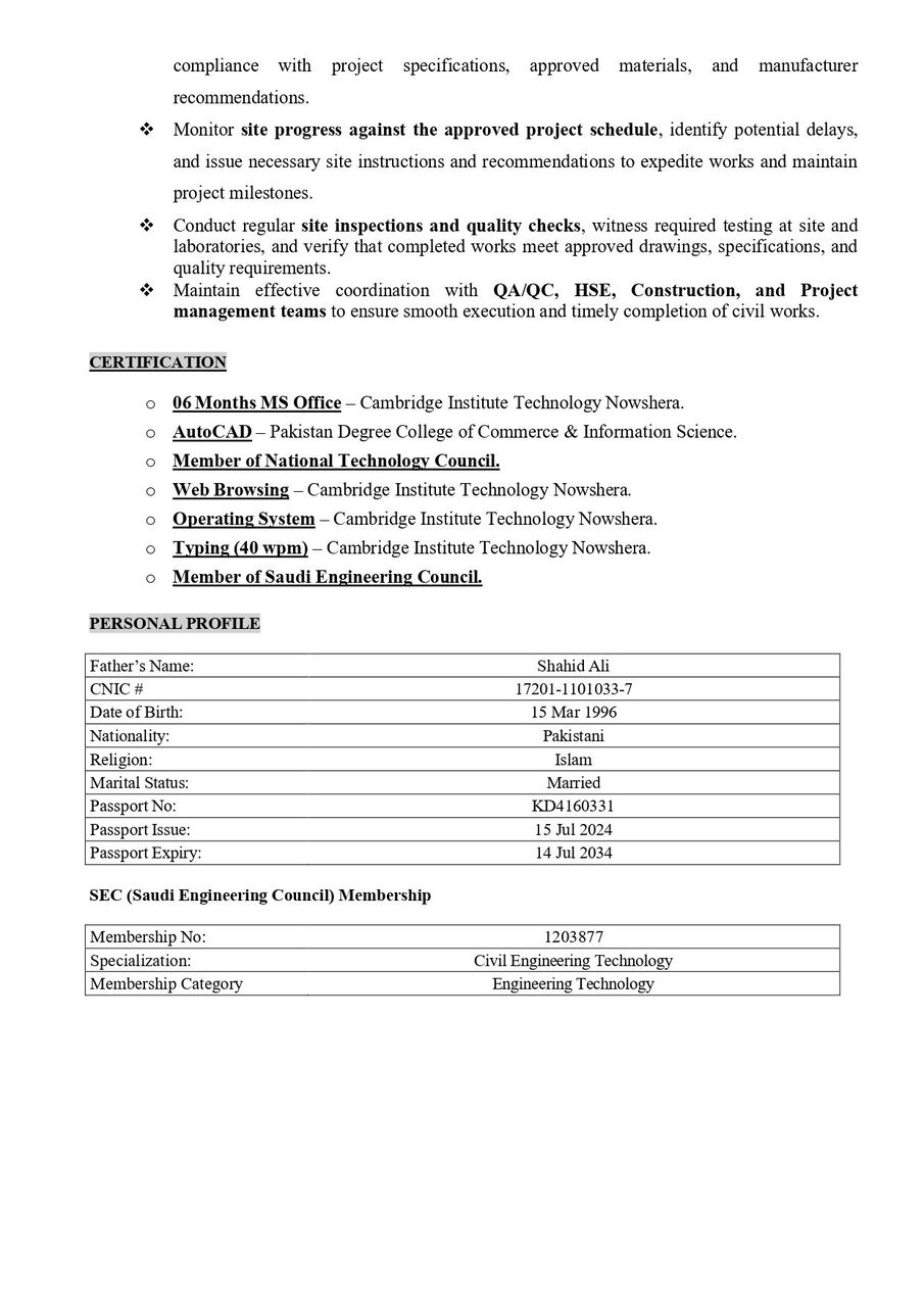 Riyadh, Job Seekers, Civil Engineer, QA/QC Engineer