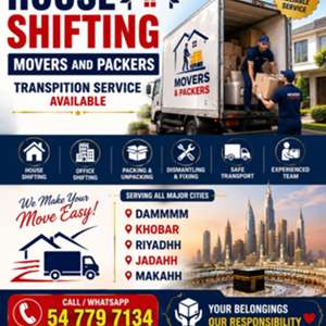 HOUSE SHIFTING MOVERS PACKERS LOADING UNLOADING FIXING UNFIXING TRANSPORTATION :0547797134