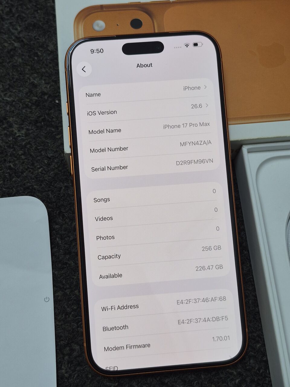 Al Rahmaniyah, Mobile Phones, SAR 4650,  IPhone 17 Pro Max 256gb Cosmic Orange Physical Sim Support