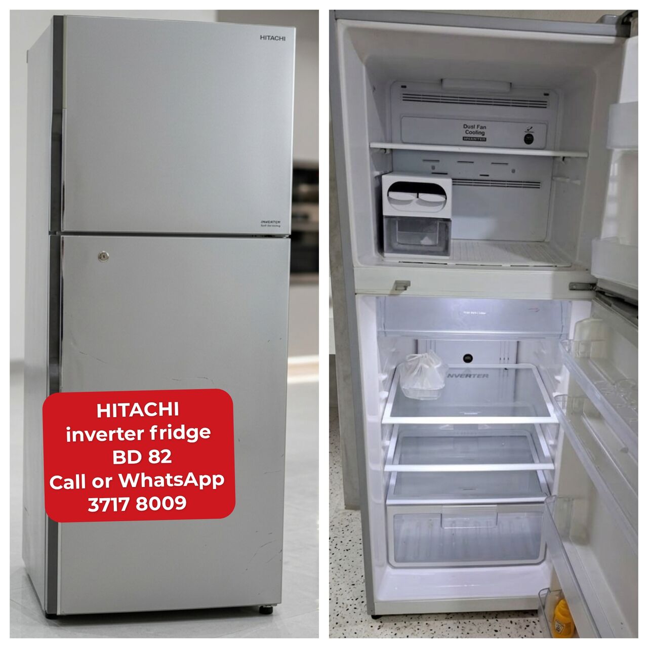 Manama, Appliances, BHD 82,  @@Hitachi Inverter Fridge In Good Condition For Sale With Delivery