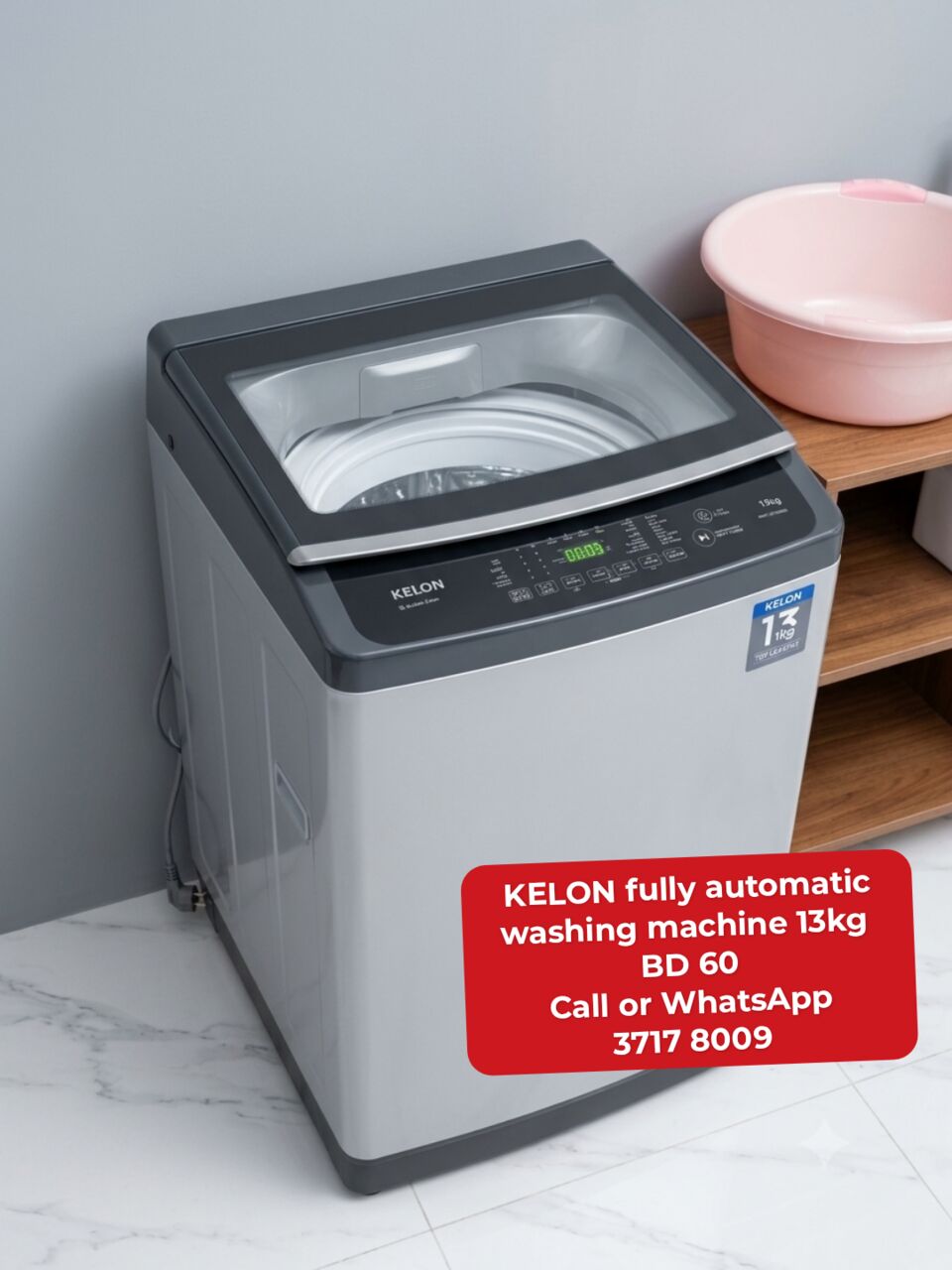 Manama, Appliances, BHD 60,  @@KELON  13kg Fully Automatic Washing Machine For Sale With Delivery