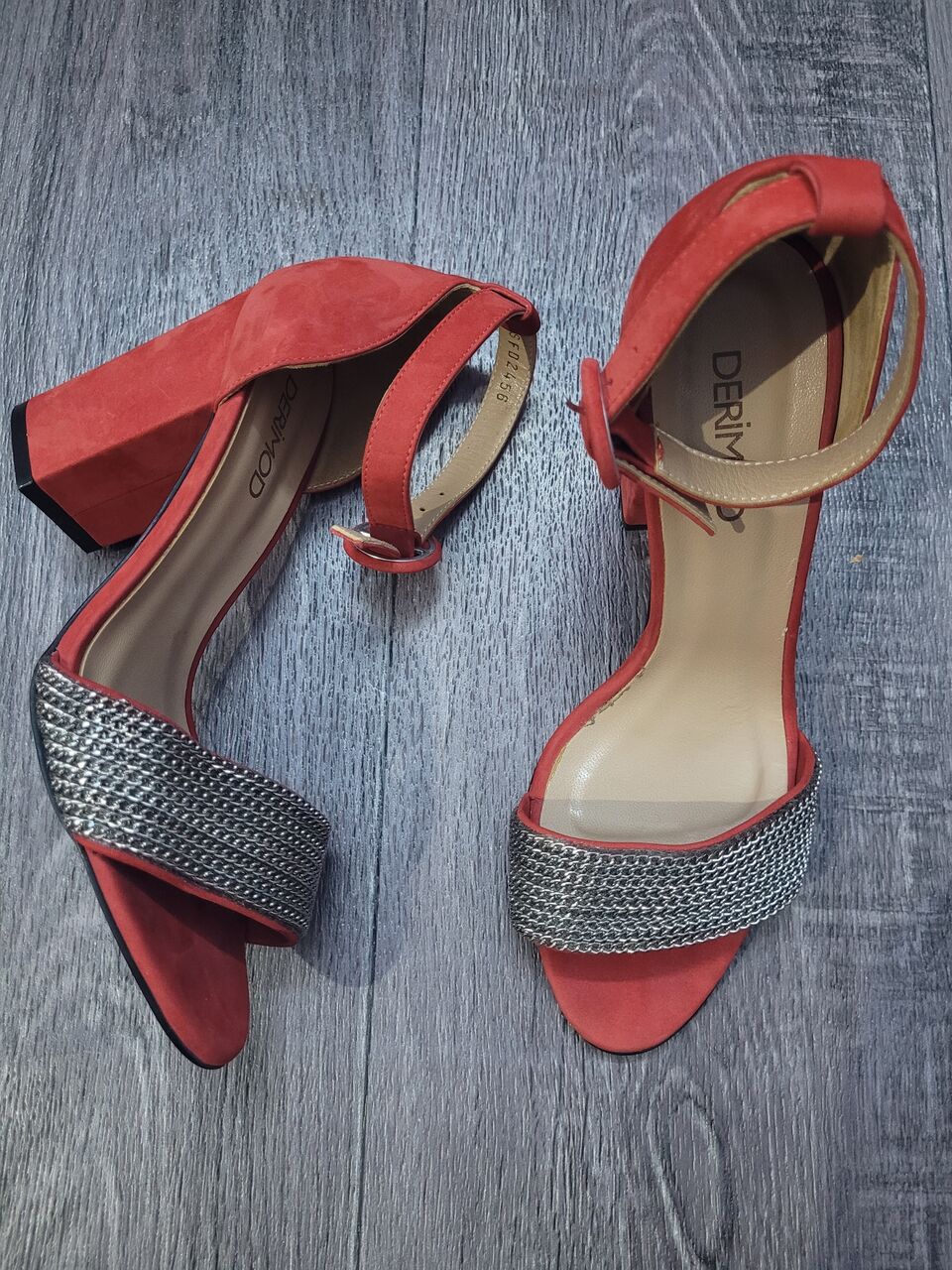 Jeddah, Clothing & Accessories, SAR 80,  Derimod Red Ankle Strap Block Heels