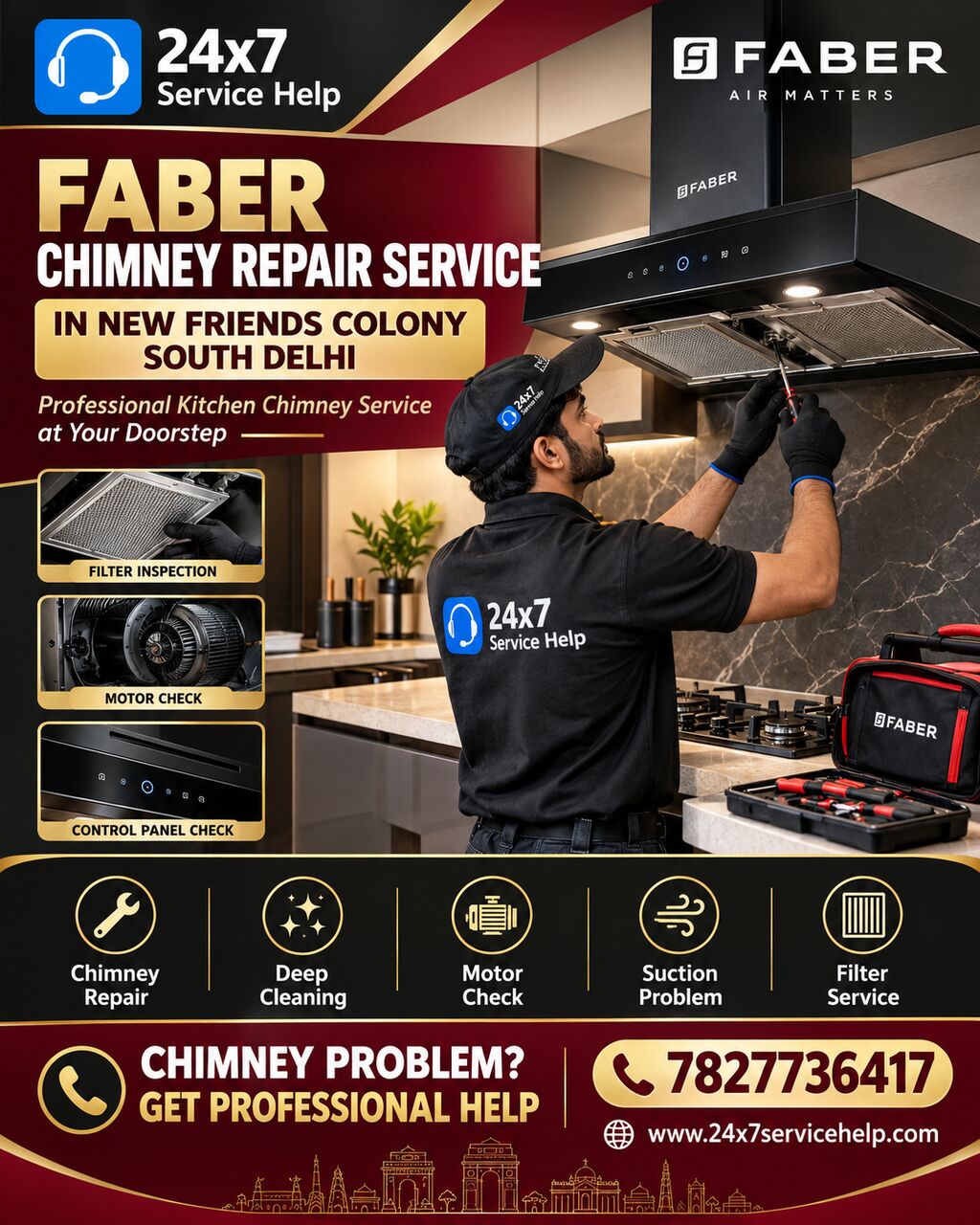 New Delhi, Appliance Repair, Faber Chimney Repair Service In New Friends Colony South Delhi
