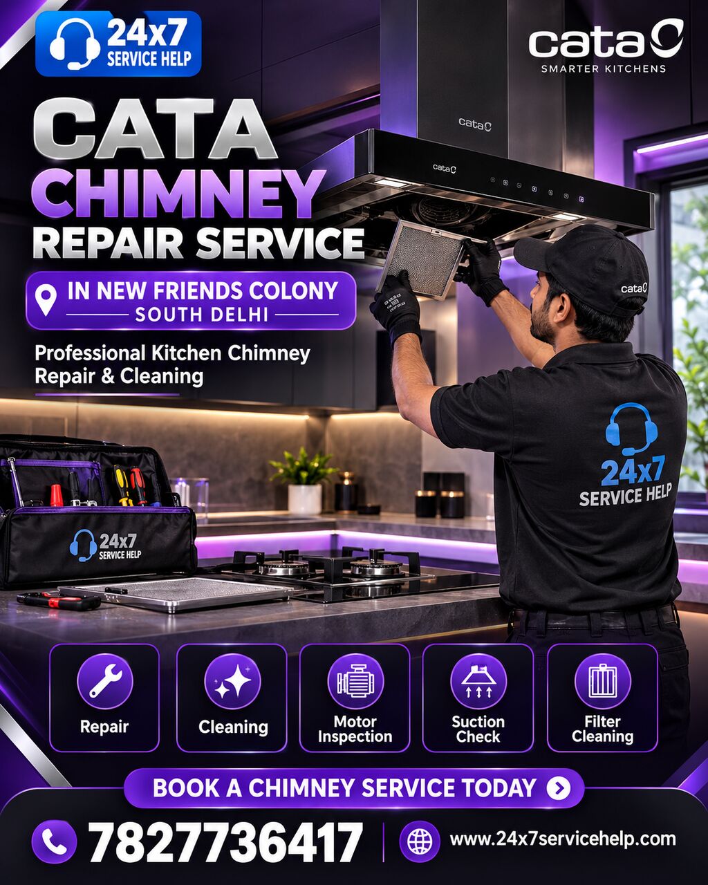 New Delhi, Appliance Repair, Cata Chimney Repair Service In New Friends Colony South Delhi