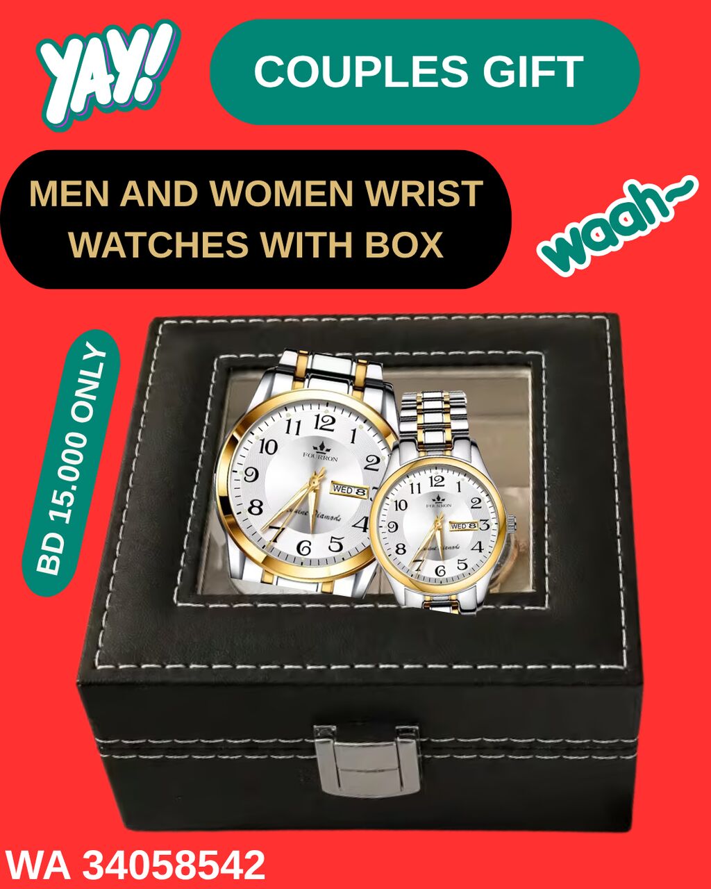 Hidd, Watches, BHD 15,  Wrist Watches Pair For Couples With Box