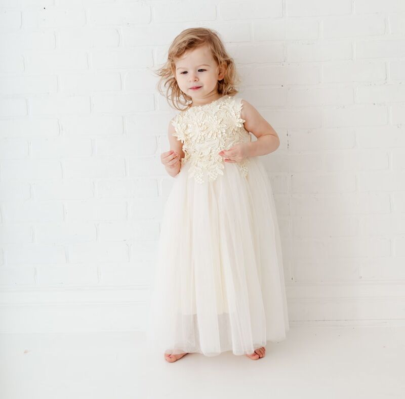New York, Clothing & Accessories, USD 86,  Boho Ivory Flower Girl Dress, Tulle Wedding Dress For Girls