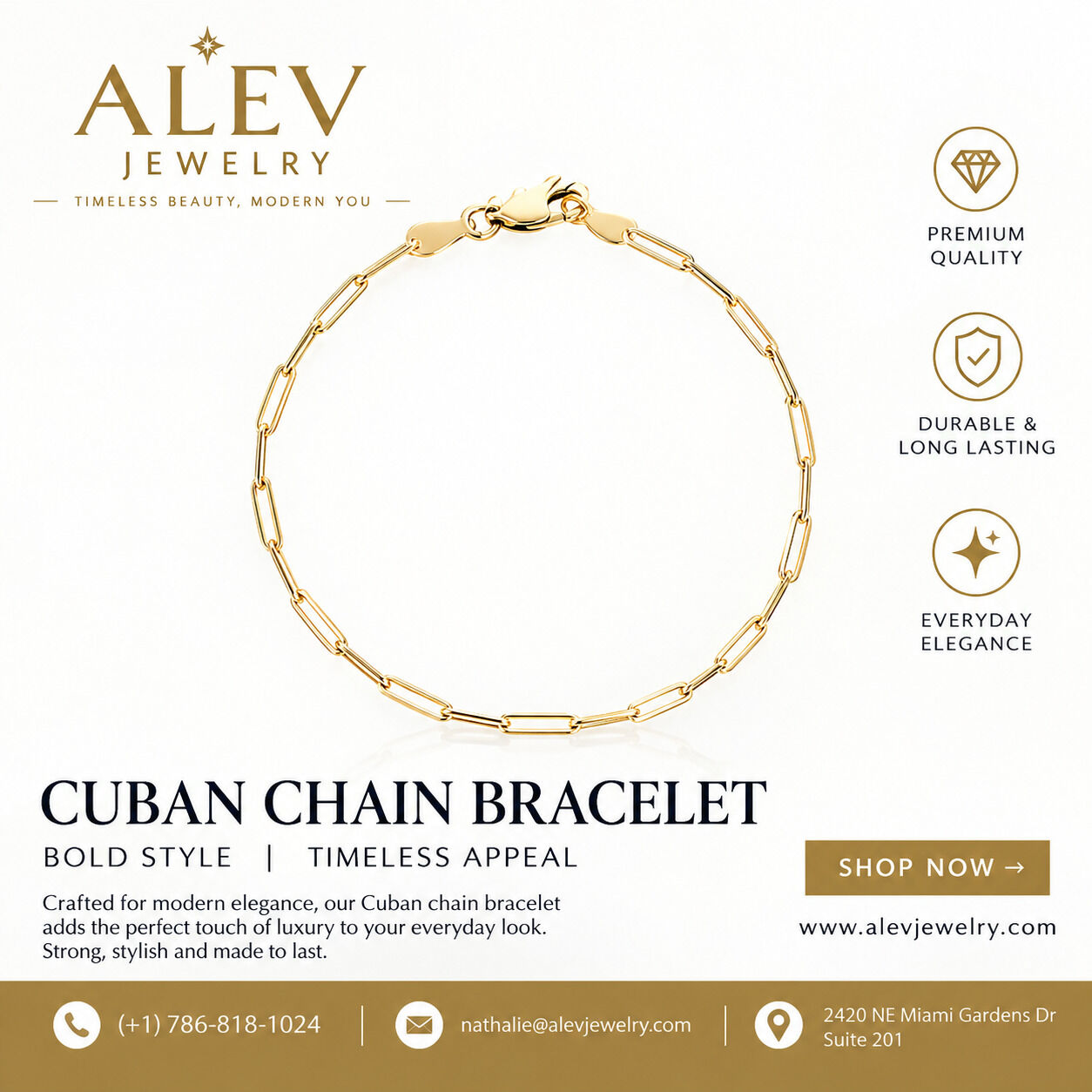 Miami, Jewelry, Cuban Link Bracelets &ndash; Stylish Gold Designs By Alev Jewelry