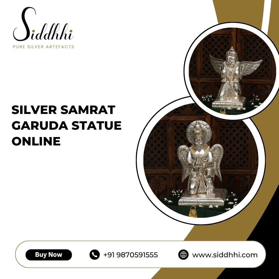 New Delhi, Appliances, INR 224400,  Buy Silver Samrat Garuda Statue Online | Siddhi Arts